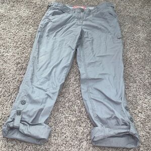 Dalia collection outdoor pant adjustable length Capri‎ gray size 6 cotton